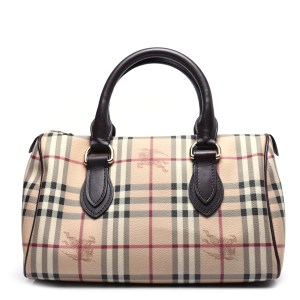 product image of burberry Haymarket Check Small Chester Bowling Bag Chocolate FASHIONPHILE