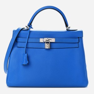 Hermes Kelly Bleu Hydra FASHIONPHILE