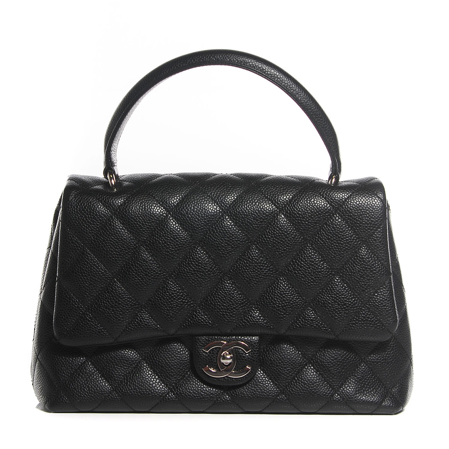 CHANEL Caviar Quilted Medium Kelly Flap Bag in the color Black by FASHIONPHILE