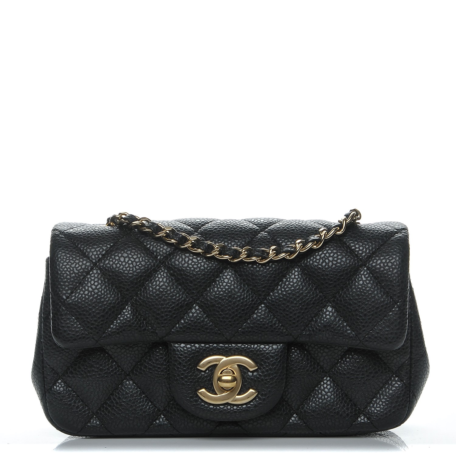 CHANEL Caviar Quilted Extra Mini Flap in the color Black by FASHIONPHILE