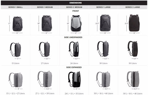 Backpack for Work and Travel Sizing Chart